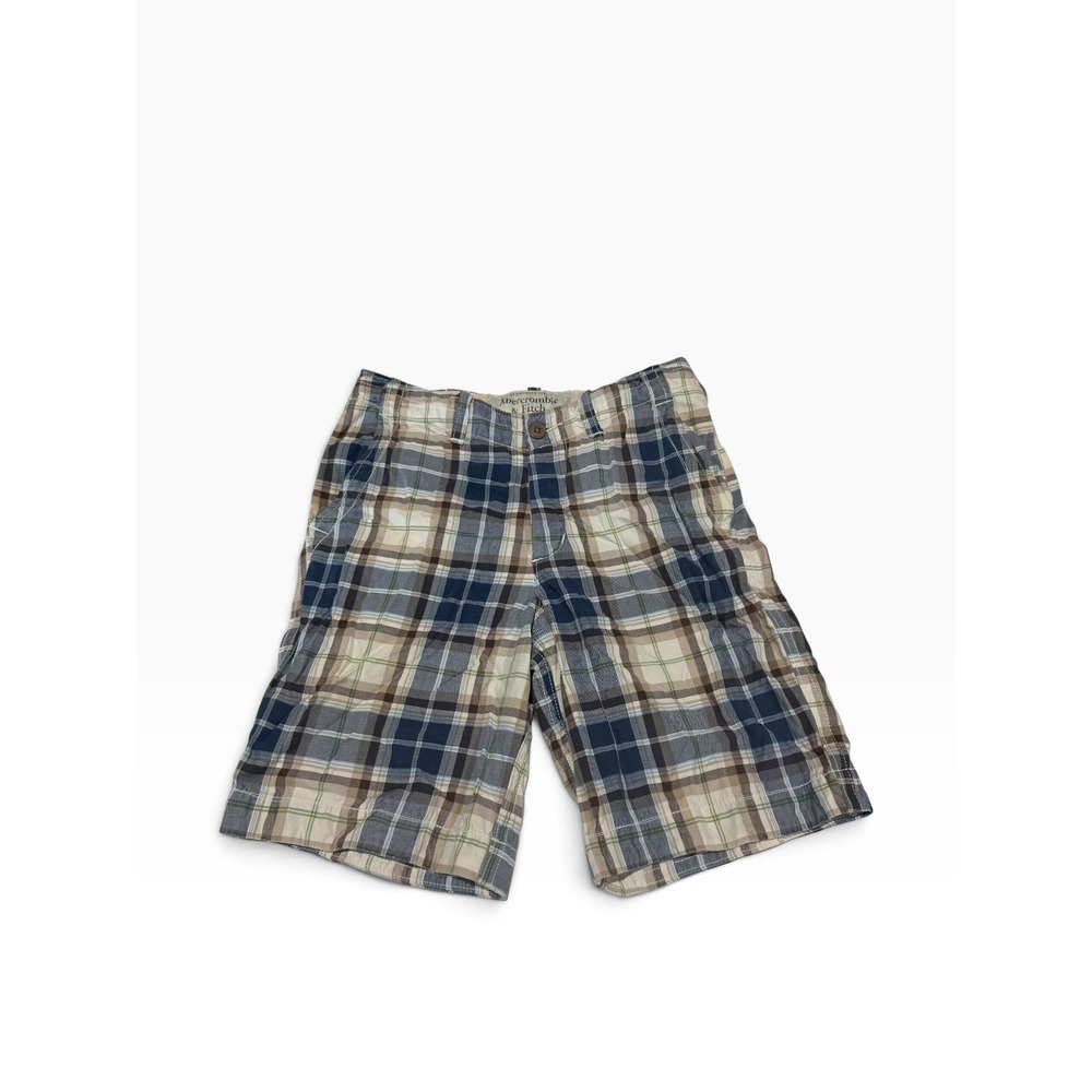 Y2K Abercrombie & Fitch Mens Plaid Shorts Size 30 Cotton Cargo Flat Front